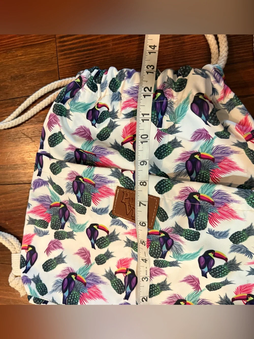 Pura Vida Toucan Print Drawstring Bag